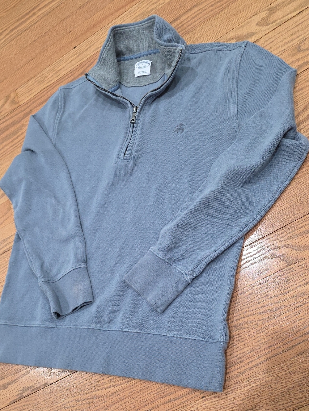 Brooks Brothers Men's Slate Blue Quarter-Zip Sweater- Small
